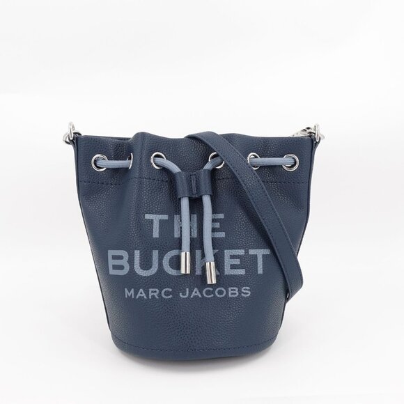 Marc Jacobs Women's The Bucket Leather Bucket Crossbody Bag Blue Sea OS - Picture 4 of 16